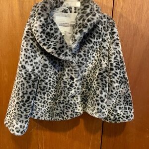 Janie and Jack Snow Leopard Faux Fur Jacket